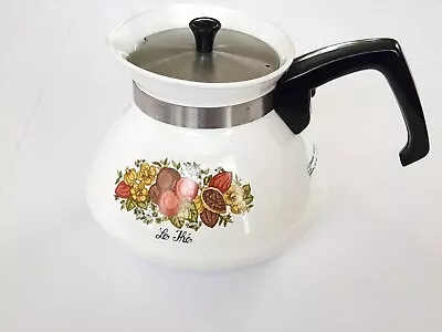Corning Ware Coffee Tea Pot Kettle 6 Cup Spice Of Lifer -  Le The P-104 With Lid • $25
