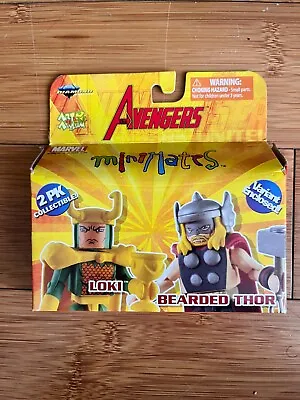 Bnib Marvel Universe Minimates Series Loki & Bearded Thor Toy Mini Figure Set • £17.99
