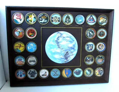 1961-1972 NASA Mission Badges Plaque Display Mercury 3 Apollo 16 Gemini • $125