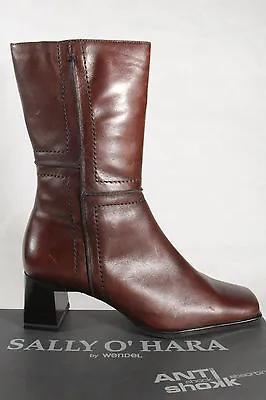 Sally O'hara Ankle Boots Shoes Braun Leather New • £39.38