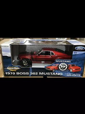 1970 Ford Mustang Boss 302 Red 1:18 Ertl American Muscle 33691 • $149.95