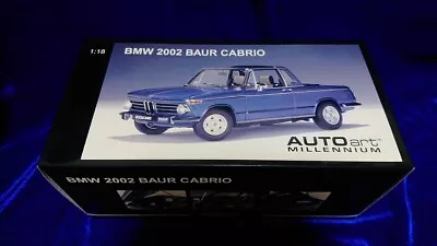 1/18  Autoart BMW 2002 BAUR CABRIO Marni Bauer Targa Top 70531 Blue Metallic 505 • $303.50