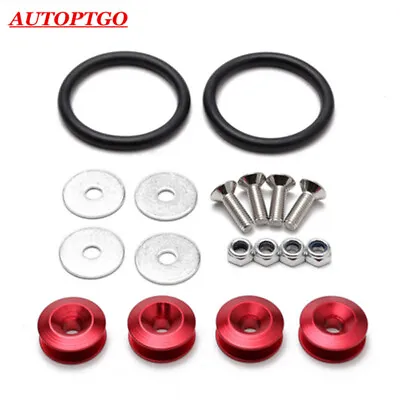 4x Red JDM Quick Release Fastener Washers/Bolt For Car Bumper Fender Hatch Lid • $6.98