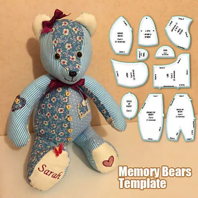 Memory Bear Template Ruler Set(10 PCS) EASY BEGINNER TEDDY • £10.55