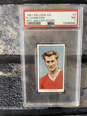 Bobby Charlton Man Utd Kellogg Football Card 1961 Int Soccer Stars Psa Grade 7 • £100