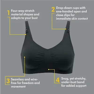 Medela Maternity & Nursing Bra - Black - Small Size - Comfort And Support • £7.95