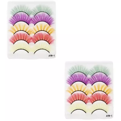  10 Pairs Colored False Eyelash 3d Lashes Fake Eyelashes Magnetic • £7.58