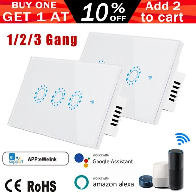 $22.99 • Buy WiFi Switch Smart Home Touch RF Light Wall Panel For Alexa Google 1/2/3/4 Gang