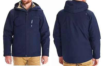 Marmot Minimalist Component Gore-Tex Waterproof 3 In 1 Hooded Navy Jacket Mens S • $229.99