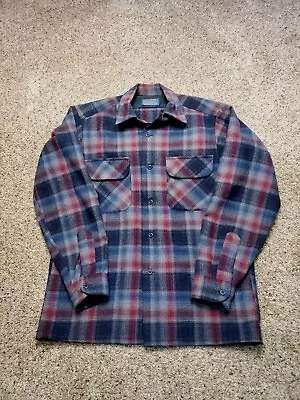 Vintage Pendleton Flannel Shirt Small Mens Plaid Long Sleeve Wool USA Made  • $40