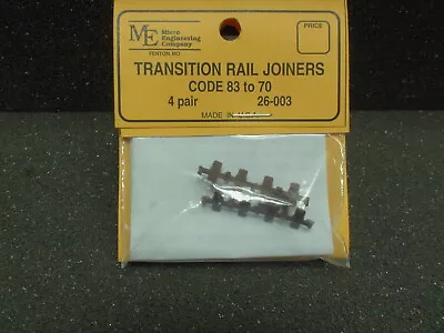 Micro Engineering #26-003 Transition Rail Joiner Code 83 To 70 • $4.90