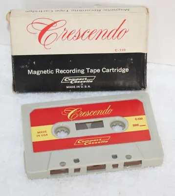 Vintage Crescendo C-120 Magnetic Compact Cassette Recording Tape In Box • $9.99