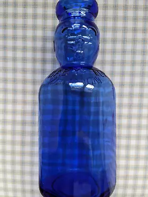 Vintage Cobalt Blue BROOKFIELD Baby Face Top - Quart Milk Bottle • $25