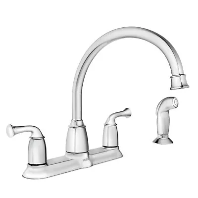 Moen CA87553 Chrome Banbury Two-Handle High Arc Kitchen Faucet • $79.99