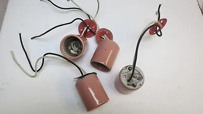 Lot Of 4 Mogul Base Light Sockets Read Description Recessed Center Contact 1500W • $34