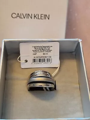 💕Pretty BNWT Calvin Klein Silver Tone Breath Ring. Size K. Rrp £89.  • £28.99