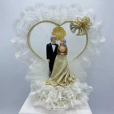 Vintage Coast Novelty 50th Golden Anniversary Cake Topper W/ Heart – Beautiful! • $27.99