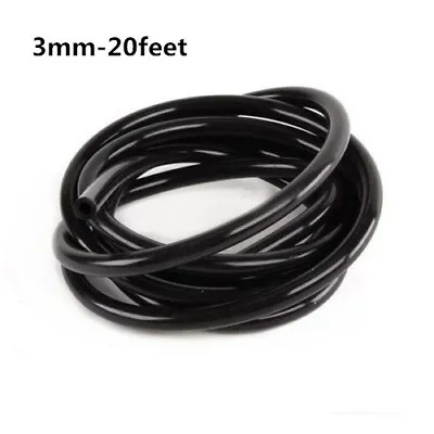 $12 • Buy Black 3mm 1/8   Fuel Air Silicone Vacuum Hose Line Tube Pipe Length 20 Feet 