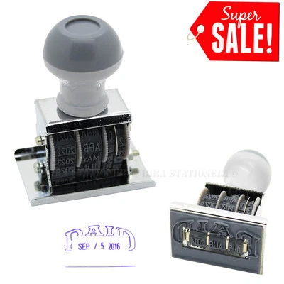 $140.99 • Buy Paid Rubber Manual Set Date Stamp For Business Office Store Use 1 3/4 Inch 16-27
