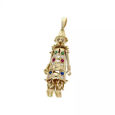 Pre-Owned 9ct Yellow Gold Gemstone Set Large Clown Pendant  9ct Gold For Her • £764.50