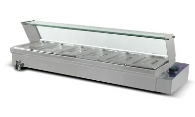 6 X 1/3' Pans Food Warmer Electric Food Hot Bain Marie Glass+poly Cover  Wty  • $439.99