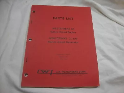 Westerbeke 58 Engine 20 KW Marine Diesel Generators Parts List Manual  • $30