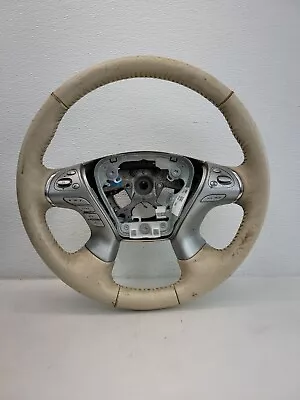  2017-2019 Nissan Murano Cream Leather Steering Wheel 48430-9ue1a Oem • $49.69