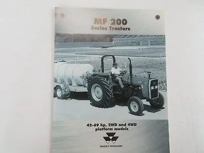 Massey Ferguson 200 Series Tractors Brochure 4 Page Very Good 1999 231S To 281 • $10