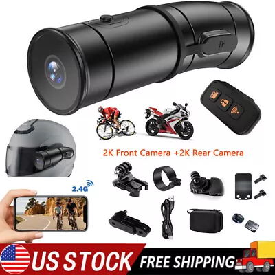 Motorcycle Dual Lens Dash Cam Handlebar Helmet Recorder 170 Degree Fish-eye Lens • $117.89