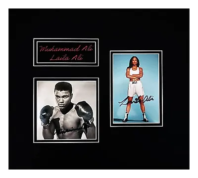 Muhammed Ali & Laila Ali Autographed Photos' Museum Framed Ready To Display • $499