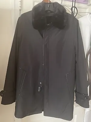 Groski Black Nylon Coat With Sheared Mink Fur Lining • $3000