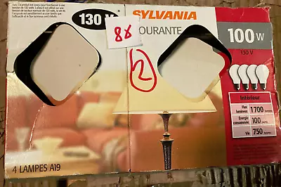 SYLVANIA COURANTE  100 WATT  A19  1710 LUMEN 2 Bulbs MADE IN THE USA • $9