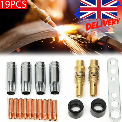 £7.99 • Buy 19Pcs MB-15AK MIG/MAG M6 Welding Torch Welder Contact Tips Holder Gas Nozzle UK