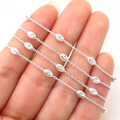 $29.99 • Buy 925 Sterling Silver Italy Bead By The Yard Chain Necklace 24 