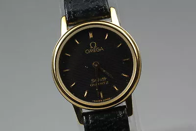 [N MINT] Vintage Omega De Ville Cal.1378 Black Dial Qz Womens Watch From JAPAN • $199.99