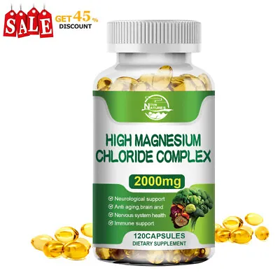 Organic NATURE'S LIVE High Magnesium Chloride 120Capsules Nervous System Support • $12.99