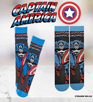 Captain America Marvel Superhero Premium Cartoon Socks For Men & Women One Size • $7.50