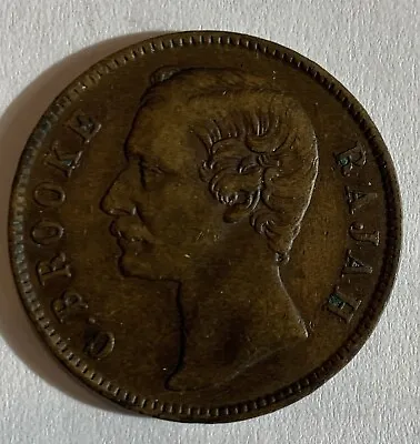 Malaysia 1887. Sarawak. KM-6. ONE CENT COPPER COIN • $12.34