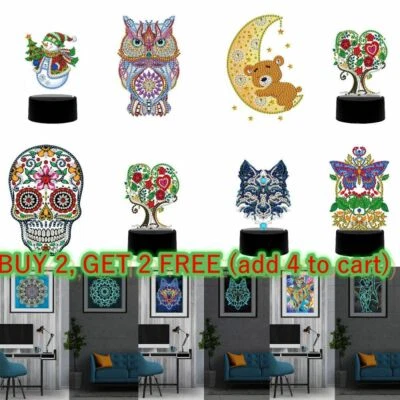 $14.99 • Buy Diamond Painting Led Light Lamp Or Luminous Glow Diamond Painting Partial Drill
