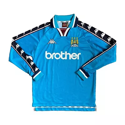 Vintage Manchester City 1997-1999 Long Sleeve Home Jersey Authentic Size M • $250