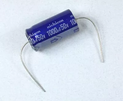 5/10/50pcs Nichicon VX Axial Aluminum Electrolytic Capacitors; 1000uF 50V 20% • $21.15