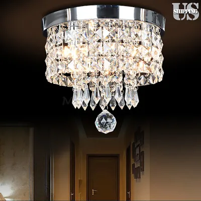 Modern LED Crystal Ceiling Light Flush Mount Chandelier Pendant Lamp Living Room • $33.89