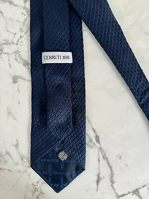 Cerruti 1881 100% Silk Tie Authentic Mens Luxury Gift Designer Navy Blue • £17.50