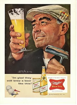 Vintage 1958 Miller High Life Golfer Ad Milwaukee WI • $9.89