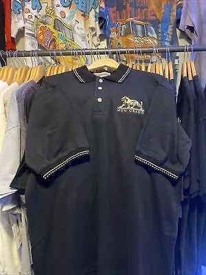 🔥MGM GRAND🔥LAS VEGAS VINTAGE 90s Black Embroidered Logo Golf Polo Shirt Size L • $24.96