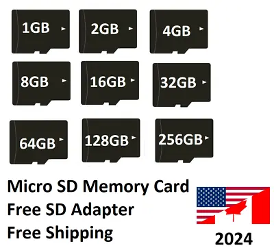 Micro SD Card 32GB 64GB 128GB Class 10 SDHC SDXC Phone Memory & Adapter Lot • $4.50