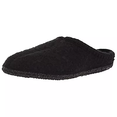 HAFLINGER - Unisex AS Wool Slipper W/Felt Sole Black Size 46/US M13 • $69.99