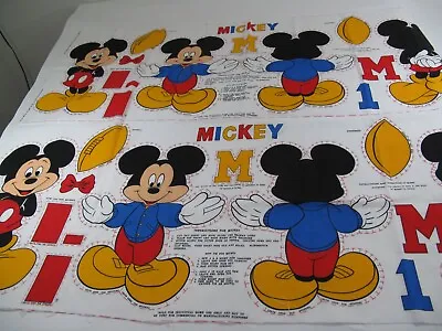 Disney Mickey Mouse Fabric Doll Sewing Craft Panel Football Disneyana • $14