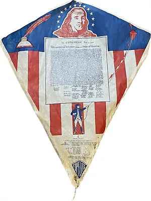 Vintage Benjamin Franklin Paper Kite Top Flite No. 63102 Patriotic • $11.25