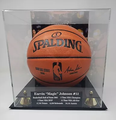 Earvin  Magic  Johnson Signed Official Adam Silver  Basketball BAS COA BUF • $299.99